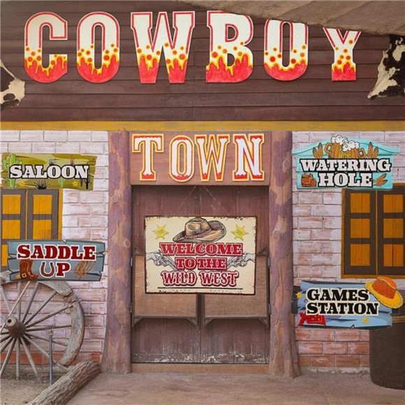20 Pieces Western Party Directional Sign Western Cowboy Theme Wild West Party - Picture 7 of 7